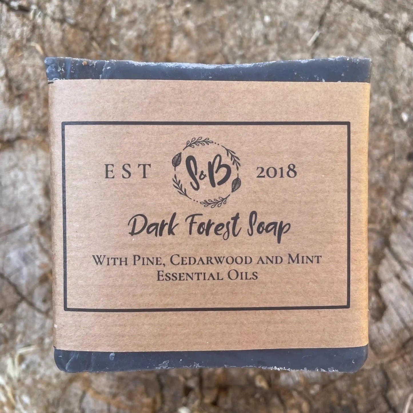 Dark Forest natural soap for men, handmade in the UK by Soapy & Bubbly.