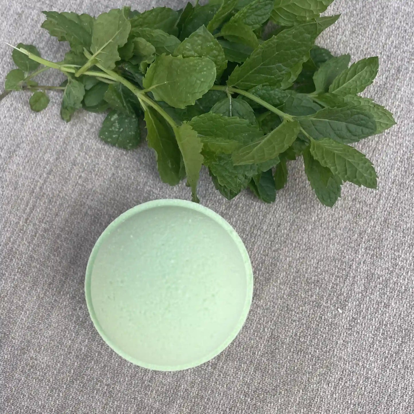 Peppermint and Vetiver Bath Bomb, handmade by Soapy and Bubbly