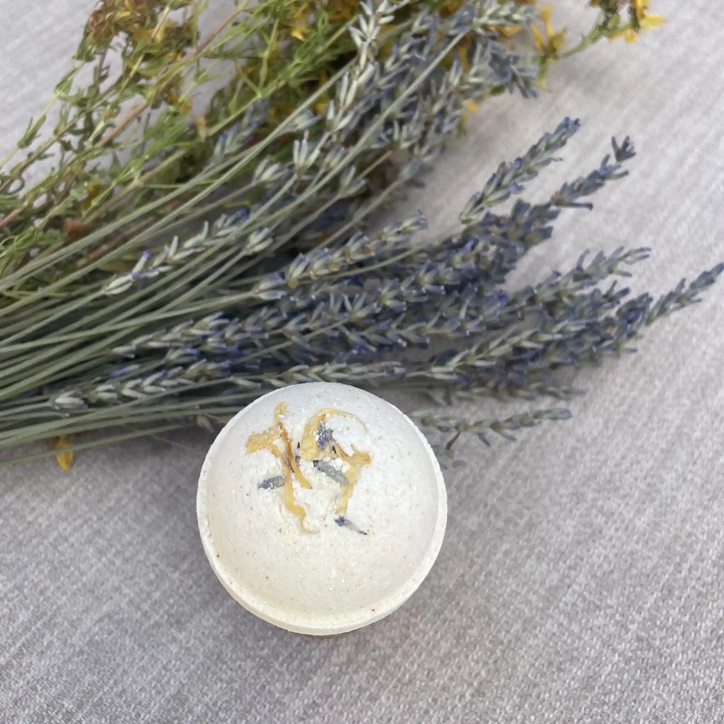 Handmade Natural Romantic Bath Bomb With Lavender and Ylang-Ylang essential oils.