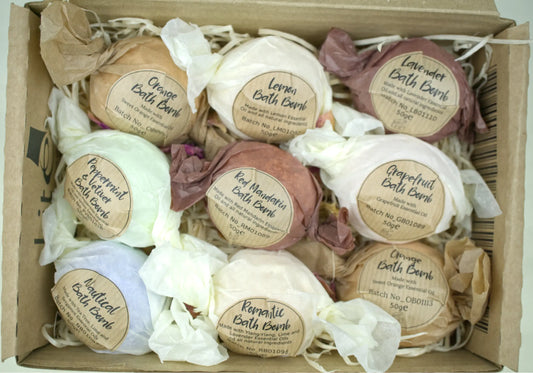 Bath bombs gift set  of 9 luxury bath bombs with natural ingredients and essential oils.
