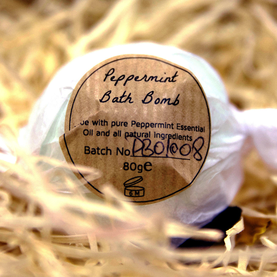 Peppermint Bath bomb wrapped