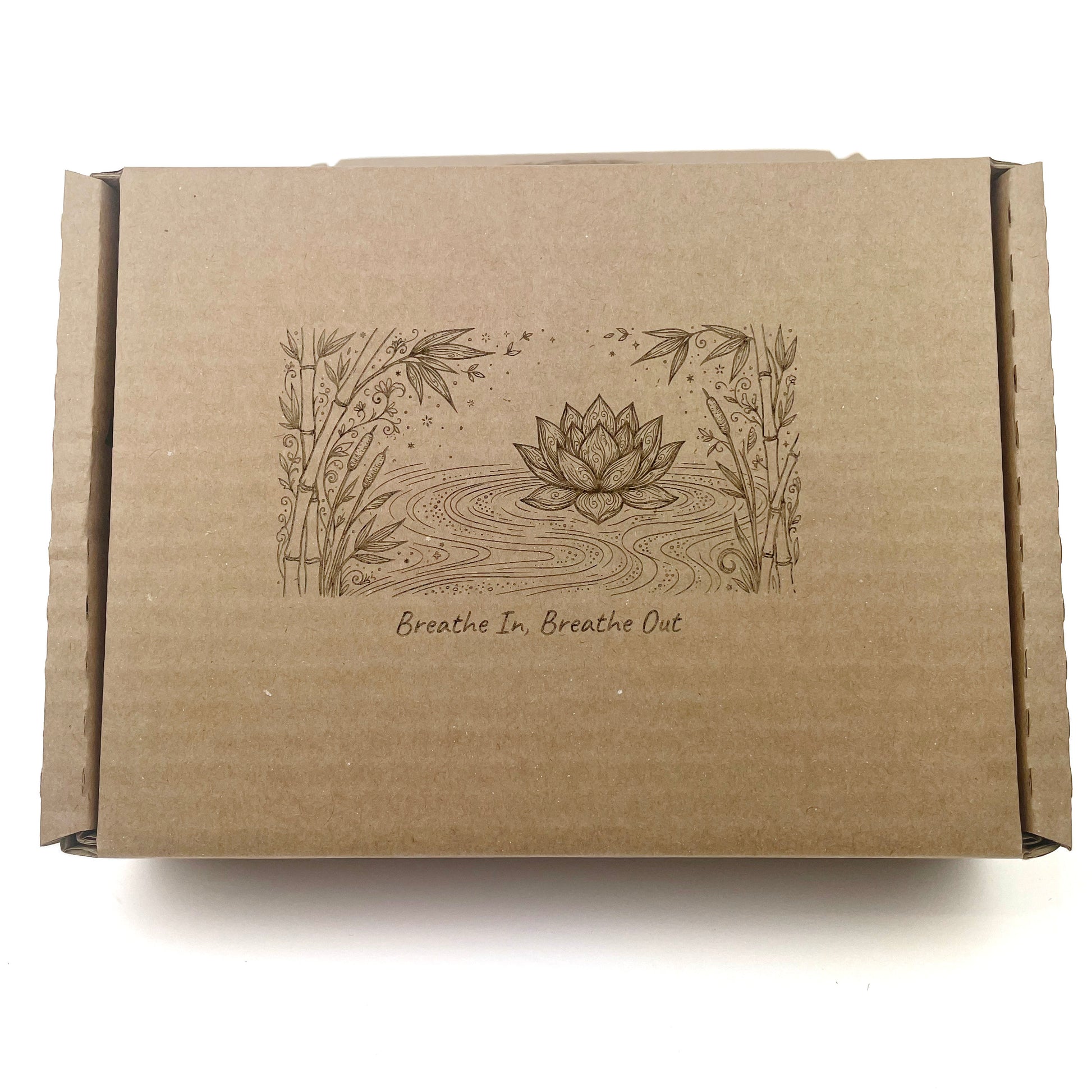 Breathe in breathe out mindfulness gift box with lotus flower design