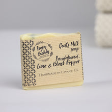 Load image into Gallery viewer, Goats milk Soap with Sandalwood, Lime and Black pepper
