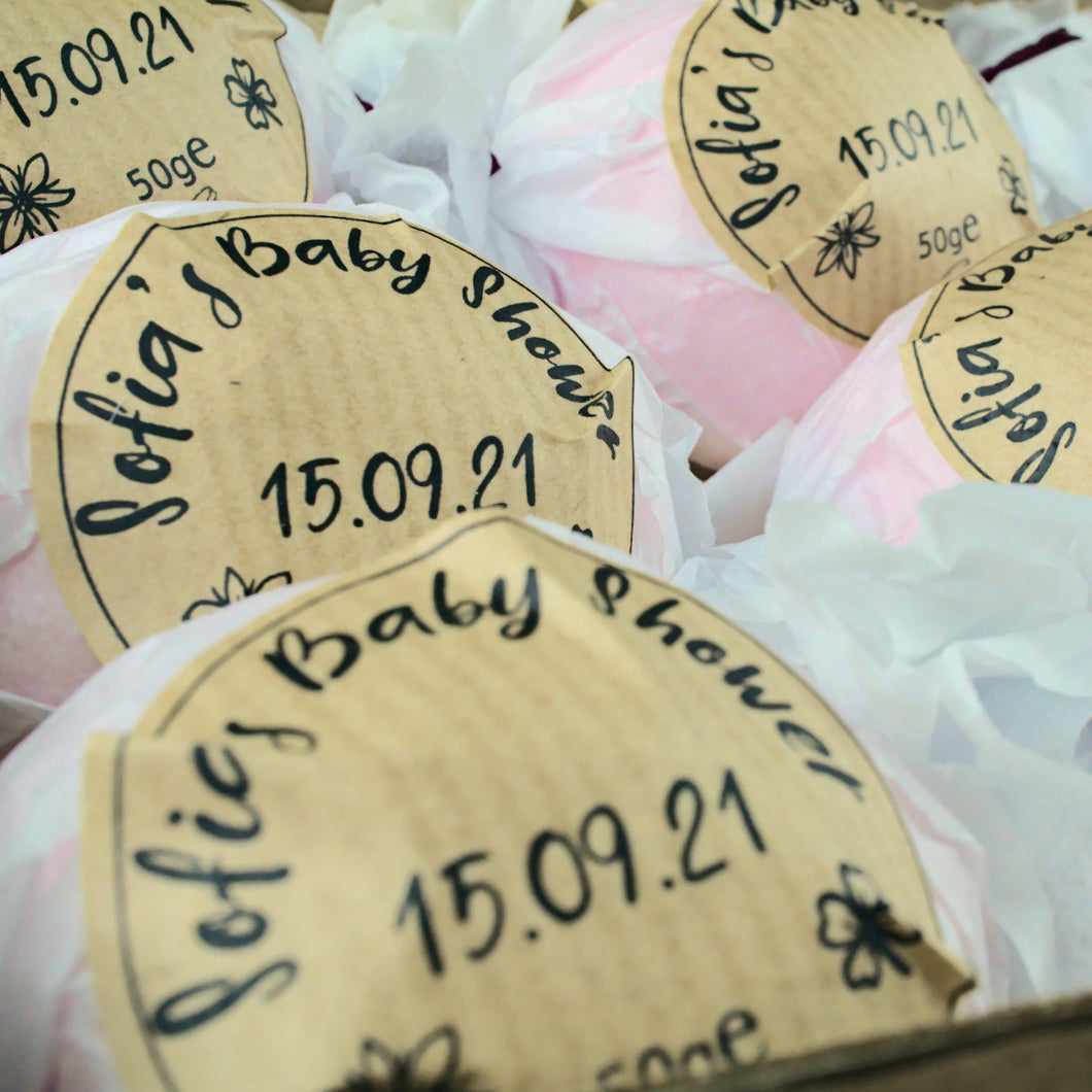 Personalised Baby Shower Bath Bombs